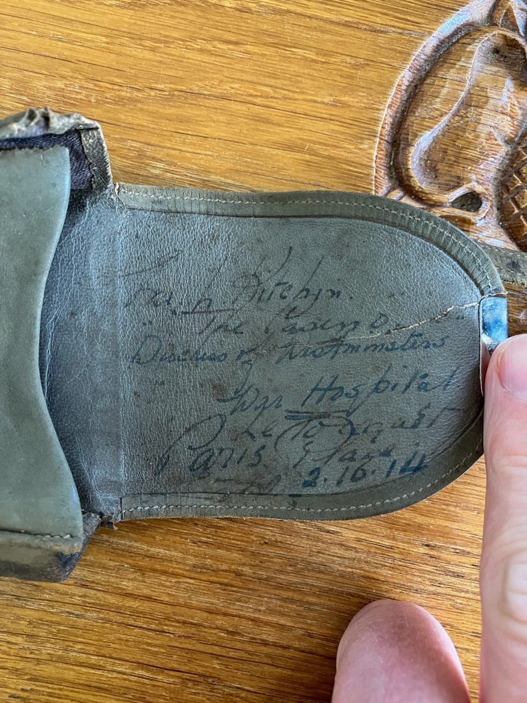 Inscription on Vest Pocket Kodak case